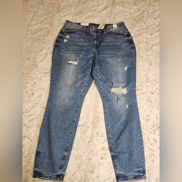 NWT Judy Blue Medium Wash High Waist Skinny with Colorful Stitches pockets 20W - Picture 13 of 16